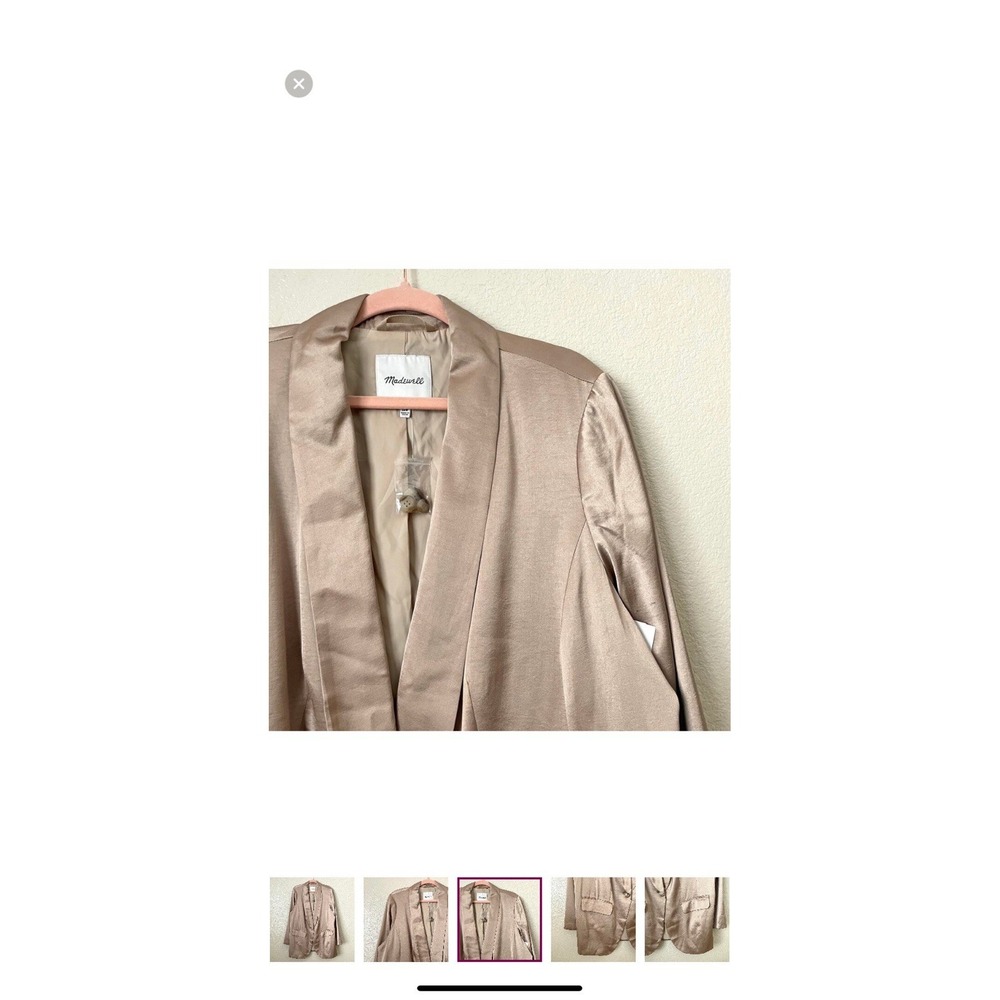 Madewell Women’s Blazer Satin Oversized  In‎ Matchstick Sz 16W NEW - Picture 10 of 16